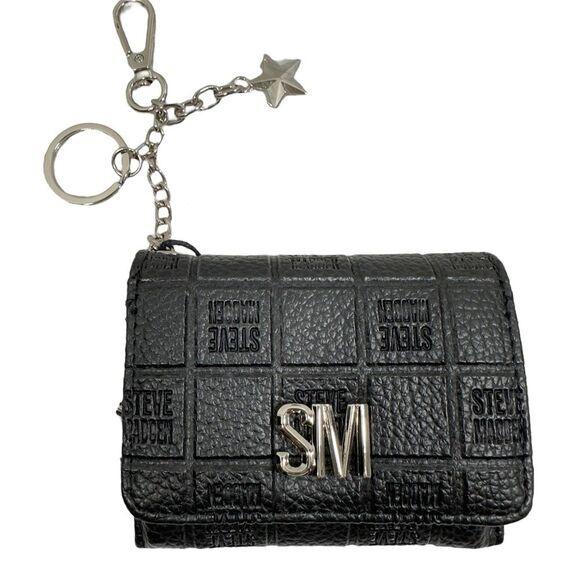 NWT STEVE MADDEN CARD‎ CASE WRISTLET WALLET WITH KEYCHAIN & STAR CHARM GIFT - Picture 1 of 11